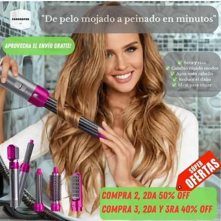 Cepillo Secador 5 En 1