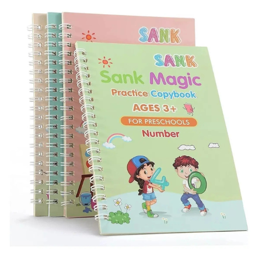 4 Cuadernos Caligrafía Mágica Montessori
